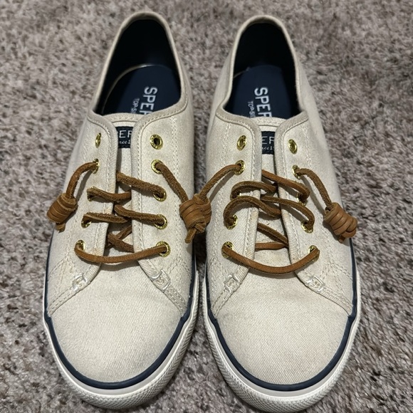 Sperry Cream Canvas with Brown Laces - Picture 2 of 6